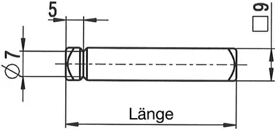 Produktbild von BKS Drückerstift einseitig für Standflügel 78440, 55 mm, Stahl verzinkt