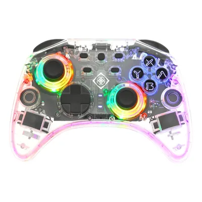 Produktbild von Deltaco GAM-149-T, Gamepad, Android, Nintendo Switch, Nintendo Switch OLED, PC, iOS, D-Pad, Makro-Taste, Turbo-Taste, Kabellos, Transparent, Akku