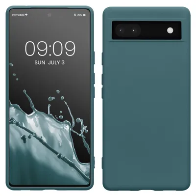 Produktbild von kwmobile Hülle kompatibel mit Google Pixel 6a Hülle - gummierte TPU Silikon Handyhülle - Schutzhülle für kabelloses Laden - Case in Arctic Night