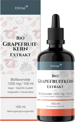 Produktbild von Grapefruitkernextrakt Tropfen von EXVital, 1200mg Bioflavonoide
