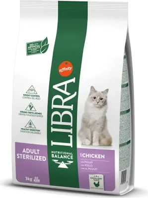 Productafbeelding van LIBRA kattenvoer, volwassen katten, gesteriliseerd, kip, 3 kg (NDR)