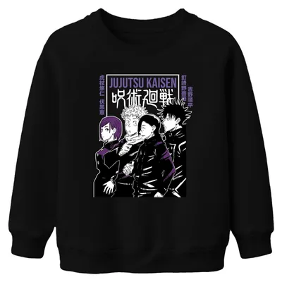 Produktbild von Jujutsu Kaisen Manga Anime Ästhetik Charaktere Kinder Sweatshirt Pullover, Schwarz, 152