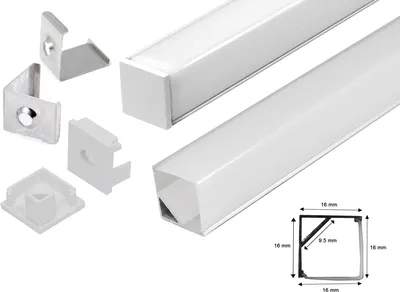 Produktbild von 2 Meter Alu Profile Alu Schiene Profil mit Milchglas Abdeckung Kanal System für LED-Streifen Profil I