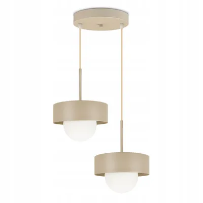 Zdjęcie produktu dla Luxolar – 2-punktowa lampa wisząca LED w kolorze beżowo-szarym, G9 15 W – lampa wisząca do salonu i kuchni – nowoczesny styl loftowy
