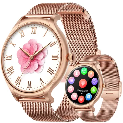 Produktbild von Smartwatch OLED Smart Watch 45mm KW10 Pro Armbanduhr Touchscreen Sport Band Fitness Armband Watch Geschenk Call Android iOS Herren Damen Gold Retoo