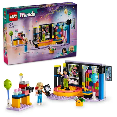 Produktbild von LEGO Friends Karaoke-Party, Musik-Spielzeug für Mädchen und Jungen ab 6 Jahren, die gern singen, Mini-Puppen-Set mit den Figuren Liann und Nova sowie einem Gecko, Geschenk für Kinder 42610