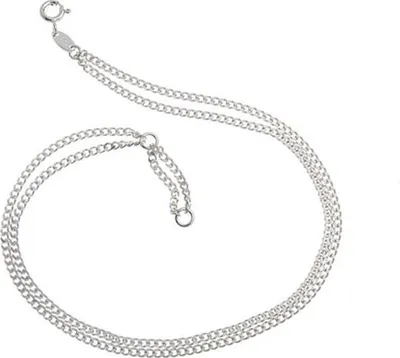 Produktbild von SILBERKETTEN STORE Fußkette Panzer 2,2mm 2-reihig - 925 Silber, Länge wählbar von 23-30cm - 28cm