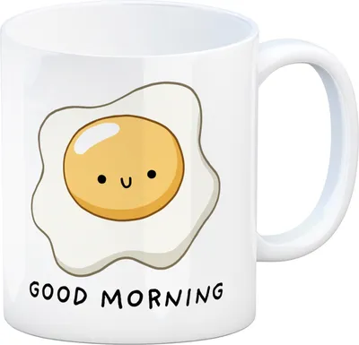 Produktbild von Jelly & Friends Spiegelei Kaffeebecher mit Spruch Good Morning