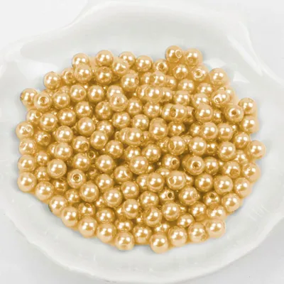 Produktbild von Wachsperlen ca. 200 Stück, 6mm, Gold hell