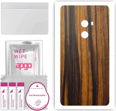 Produktbild von apgo Rückseite Schutzfolie, Skin, kompatibel mit Xiaomi Mi Mix 2, Hinten Displayschutzfolie aus Vinylfolie, kratzfest, einfache Montage - Tigerwood