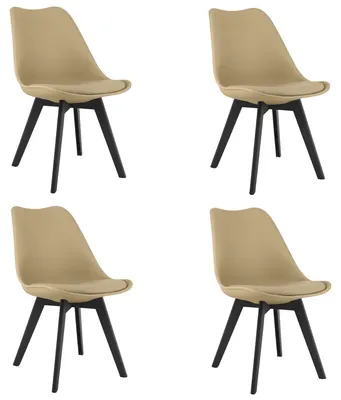 Obrázok produktu pre Stolička MARK - tmavobéžová / čierne nohy x 4