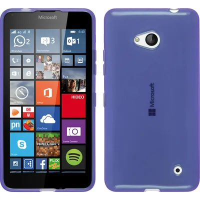 Produktbild von PhoneNatic Case kompatibel mit Microsoft Lumia 640 - lila Silikon Hülle transparent + 2 Schutzfolien