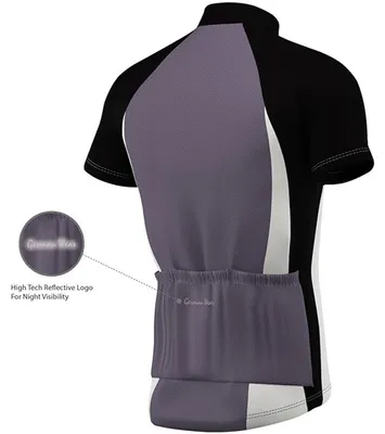 Produktbild von Trikot Radtrikot Fahrradtrikot Fahrrad Radler-Trikot Shirt, Größe:48/S, Farbe:Grau