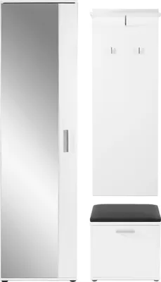 Produktbild von Sitzbank >JAKOB< in Weiß/Schwarz 48,5 H 49 x 30 cm (BxHxT)