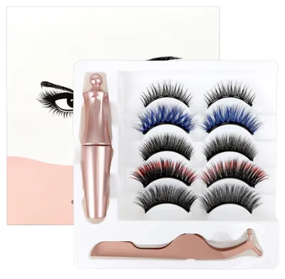 Produktbild von Magnet Wimpern Set mit Magnet Eyeliner & 5 Paar Bunte Wimpern