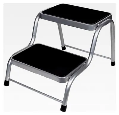Produktbild von Doppelte Trittstufe Deluxe - Trittstufe für Wohnwagen - Campingstufe - Einstiegshilfe für Wohnmobile - Grau - 64 cm
