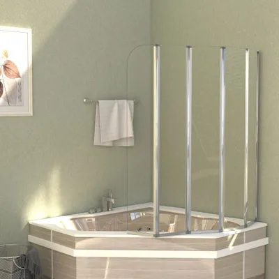 Produktbild von vidaXL Duschabtrennung 120x140 cm Hartglas Transparent