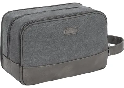 Productafbeelding van Heren reisetassen, dubbele toilettas, canvas, grijs