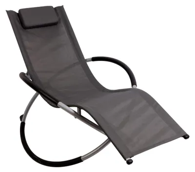 Produktbild von Grauer Loungesessel, Gartenentspanner, Gartenstuhl, Schaukelstuhl, wetterfest, max. 180 kg
