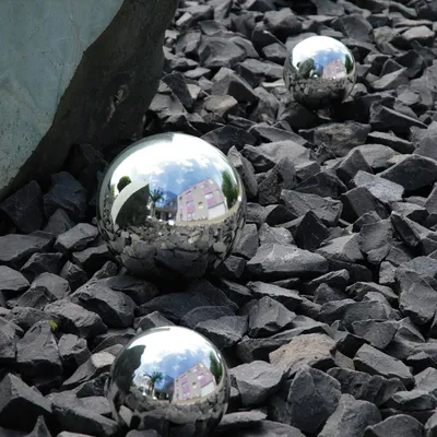 XL Dekokugel - Baumkugel - silber glänzend - Innen&Außen - robustes Polyethylen