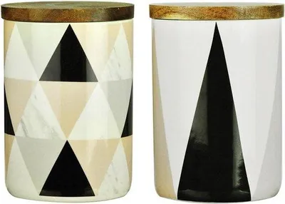 Obrázek produktu pro Porcelánová sada – ekologické dřevěné víko – sada 2 ks – černá – 215 x 11 x 15 cm