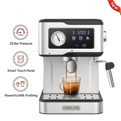 Image de Machine à expresso – Appareil à café de 20 bars avec écran tactile LCD et mousseur à lait