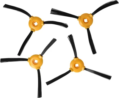 Produktbild von vhbw 4x Seitenbürste Ersatz für Eufy T0903071 für Saugroboter - Reinigungsbürsten Set, schwarz / orange