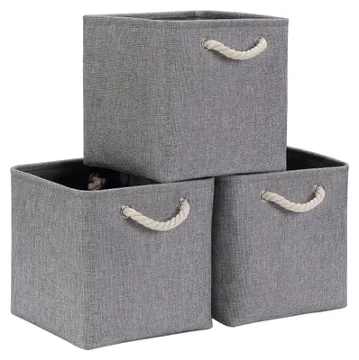 Produktbild von Aufbewahrungsbox aus Stoff, 28 x 28 x 28 cm, faltbar, grau