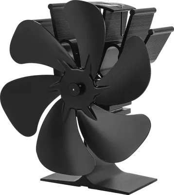 Produktbild von Jopassy Kaminofen Ventilator Stromloser Ofenventilator 6 Flügel kaminventilator für Kamin Kaminrohr mit Thermometer