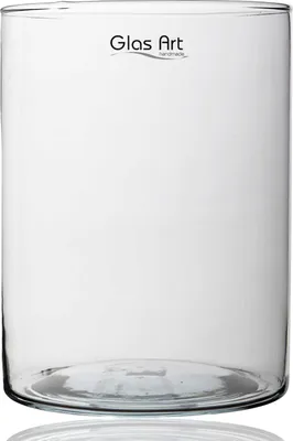 Produktbild von Glasvase Dekovase Klarglas Zylinder Deko-Glasbehälter Glas-Gefäß 15x15cm hoch Wohnzimmer