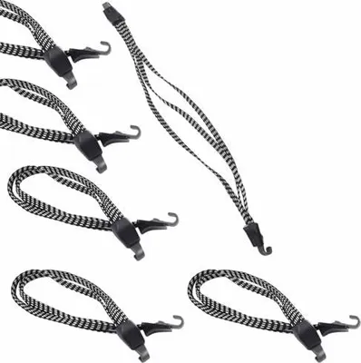 Produktbild von 6 Stück Gepäckspanner Fahrrad, Gummispanner mit Haken Fahrrad Gepäckträger Spanngurt Elastisch Spanngurte Verstellbar Befestigungsgurt für Motorrad Radfahren Fixieren von Helm Gepäck Rucksack