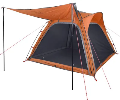 Produktbild von vidaXL Campingzelt 4 Personen Grau und Orange Quick Release Wasserfest