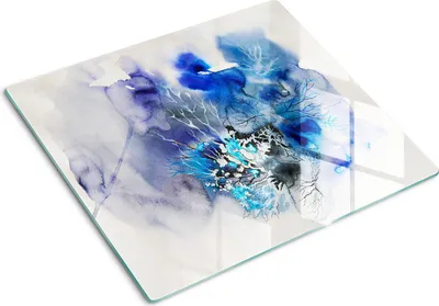 Immagine prodotto di Copertura per piano cottura – Copertura per piano a induzione – Piano di vetro protettivo – 60x52 cm – Piani di vetro protettivi per fornelli – Vetro temperato – Motivi floreali astratti