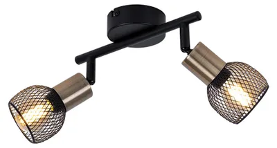 Produktbild von Deckenlampe, Drahtgeflecht, Metall, schwarz gold, L 22 cm