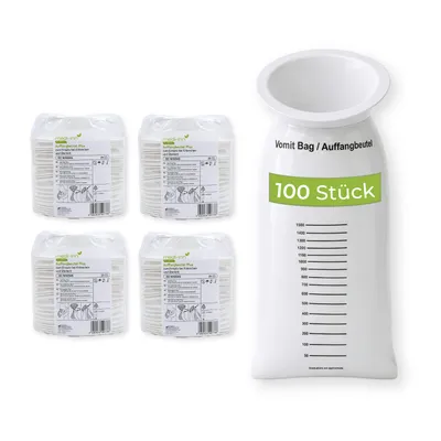 Produktbild von 100x MEDI-INN Spuckbeutel mit Ring, PE Kotztüten mit Mundstück für Erwachsene & Kinder, Brechbeutel verschließbar, Kotzbeutel für Reisen,Auffangbeutel