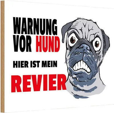 Produktbild von vianmo Holzschild 12x18 cm Warnung Hund hier mein Revier Warnschild Hinweisschild