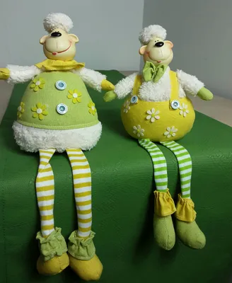 Produktbild von Kantenhocker Schaf Osterdeko Frühlingsdeko Deko Figuren sitzend ca. 34 cm