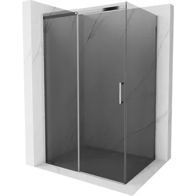 Obrázek produktu pro Mexen Omega rozsouvací sprchový kout 150 x 90 cm, Grafitově černá, Chromovaná - 825-150-090-01-40