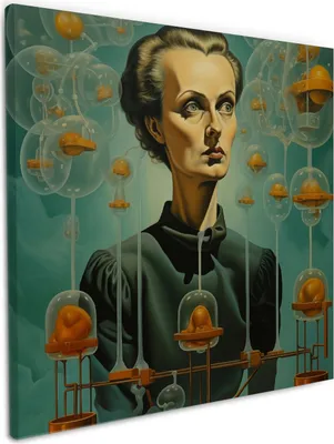 Produktbild von Wallario Premium Leinwandbild Gedankenexperiment in Größe 50 x 50 cm