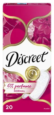 Produktbild von DISCREET 0% parfümfreie Slipeinlagen - Normal, 1 Packung - 20 Stück