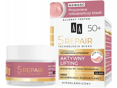 Zdjęcie produktu dla Aa Technologia Wieku 5Repair 50+ Aktywny Lifting Krem Na Noc Regenerująco-Rozświetlający 50 Ml