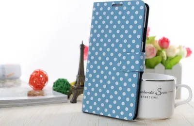 Produktbild von Schutzhülle Tasche (Flip Quer) für Handy Apple iPhone 6 Hellblau / Weiß