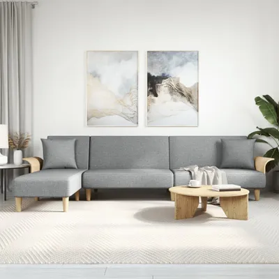 Image de Maison Exclusive - Canapé-lit en L gris clair 279 x 140 x 70 cm, tissu