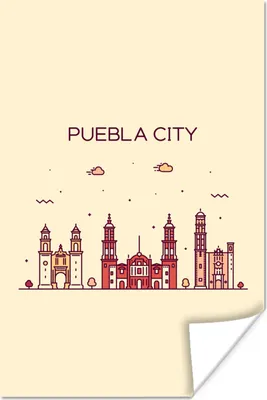 Produktbild von MuchoWow® Poster Mexiko - Skyline - Puebla 20x30 cm - Papierdruck