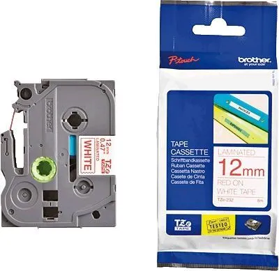 Produktbild von Brother TZ-232 - P-touch Labeltape / Rood op Wit (12 mm x 8 m) (UIT ASSORTIMENT)