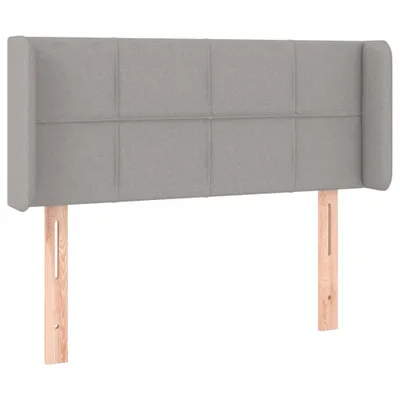 Image de Tête de lit avec oreilles gris clair 83x16x78/88 cm Tissu