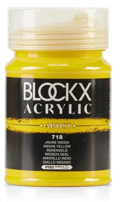 Produktbild von Clairefontaine Acrylfarbe Primärgelb 500ml Dose seidenmatt mit praktischem Ausgießer