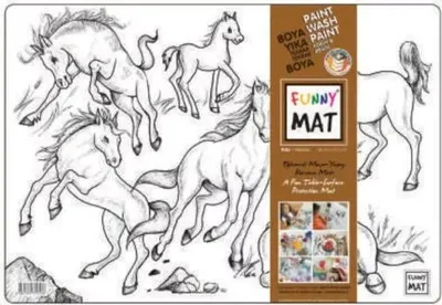 Image de Tapis créatif - Tapis effaçable coloré avec motif de cheval - un plaisir sans fin !
