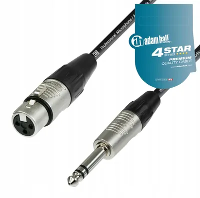 Immagine prodotto di Cavo microfono Adam Hall K4BFV0150, connettore XLR a connettore jack, lunghezza 1,5 metri