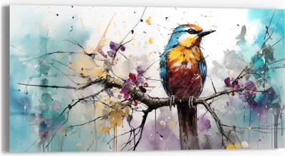Produktbild von DEQOART Glasbild Echtglas 60x30 cm 'Frühlingsfarbenspiel' Wandbild Bild modern Deko